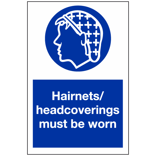 hc12c-med – Safety Sign Warehouse Hairnets & headcoverings must be worn - hc12