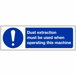 Dust extraction must be used when operating this machine sign - Ref: ms223