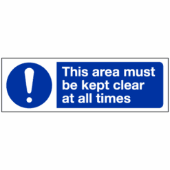 This area must be kept clear at all times sign - Ref: ms35