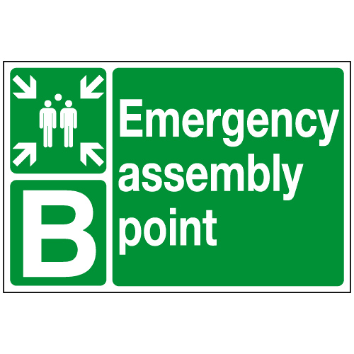 sc407c-b-med – Safety Sign Warehouse Emergency assembly landscape - ident B