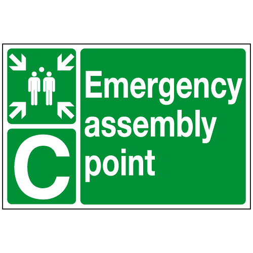 sc407c-c-med – Safety Sign Warehouse Emergency assembly landscape - ident C