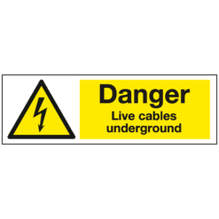 Danger live cables underground sign - Ref: ws10
