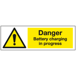 Danger battery charging in progress sign - Ref: ws60