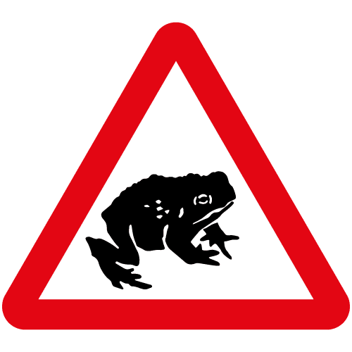 Migratory-toad-crossing-ahead-Diag-551-1-sign-med – Safety Sign Warehouse