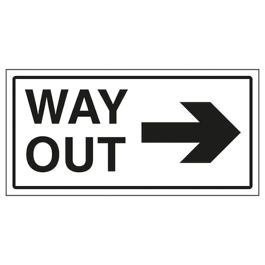 way out arrow right – Safety Sign Warehouse