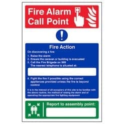 Caravan Site Fire Action Assembly Point sign - Ref: fan18