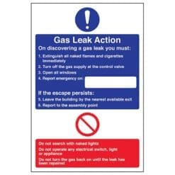Gas Leak Action sign - Ref: fan25