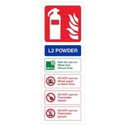 L2 Powder Fire extinguisher sign - Ref: fe6