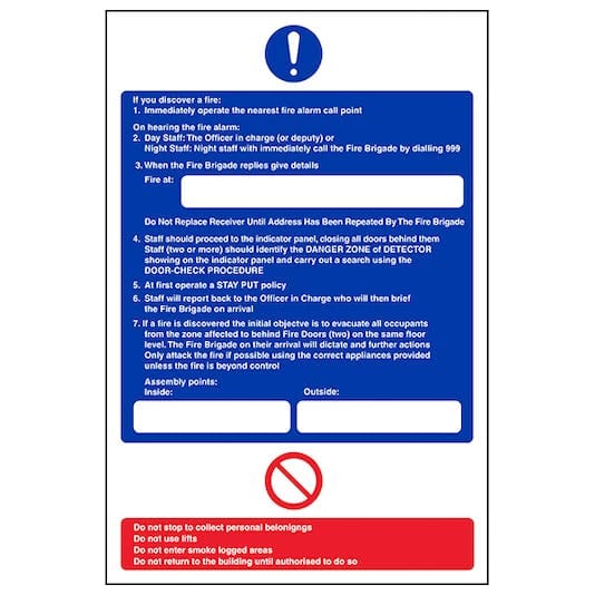 Nursing Hospital First Action Day Night Staff – Safety Sign Warehouse