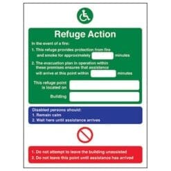 Refuge Action You Are Located On Building sign - Ref: fan19