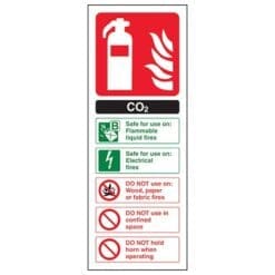 CO2 Carbon Dioxide fire extinguisher sign - Ref: s108