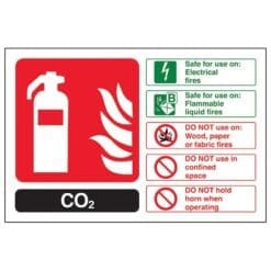 CO2 fire extinguisher sign - Landscape - Ref: fe11