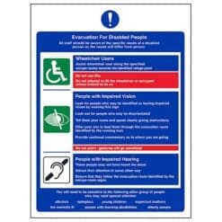 Evacuation For Disabled People sign - Ref: fan17