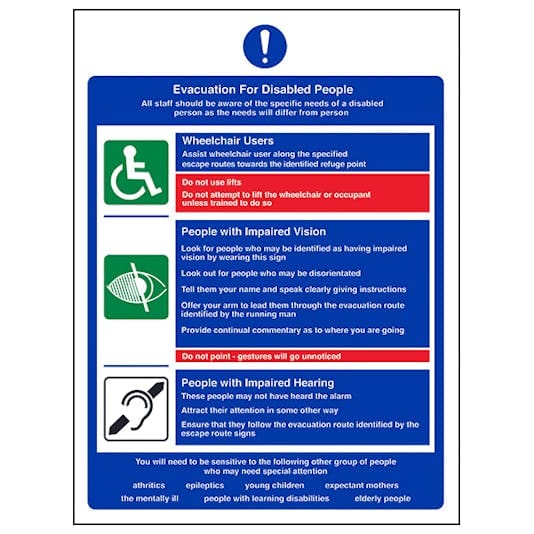 evacuation for disabled person – Safety Sign Warehouse