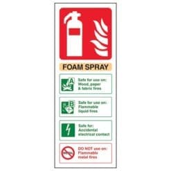 Foam Spray Safe For Electrical Fire extinguisher sign - Ref: fe4