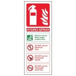 Hydro Spray fire extinguisher sign - Ref: fe5
