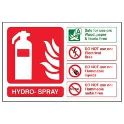 Hydro Spray fire extinguisher sign - Landscape - Ref: fe14