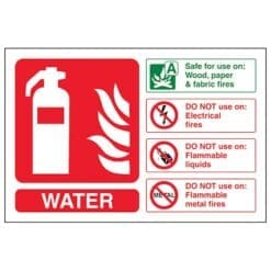 Water fire extinguisher sign - Landscape - Ref: fe17