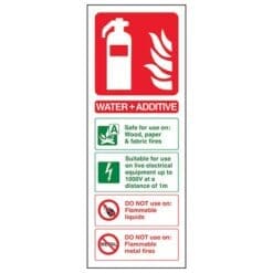 Water + Additive Fire extinguisher sign - Ref: fe7