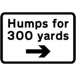 Road humps for distance and direction indicated Diag 557.3