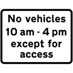 Vehicles Prohibited during times. Diag 618.1