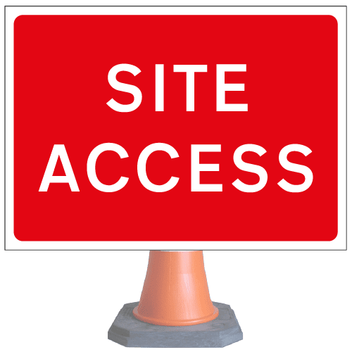 Site-access-cone-sign-med – Safety Sign Warehouse