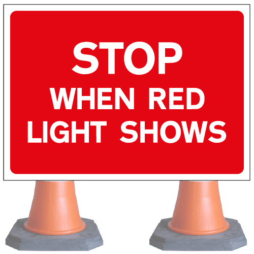 Stop-when-red-light-shows-cns92v4-2cone-sign-med – Safety Sign Warehouse