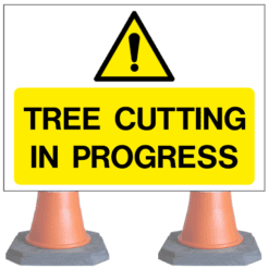 Tree-cutting-in-progress-cns38v4-2cone-sign-med – Safety Sign Warehouse