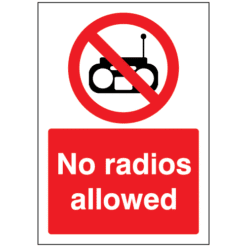 No radios allowed sign - Ref: p501