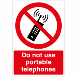 Do not use portable telephones sign - Ref: p22