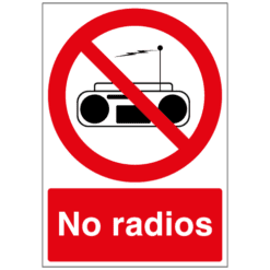 No Radios sign - Ref: p24