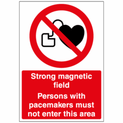 Strong magnetic field - No persons with pacemakers sign - Ref: p283