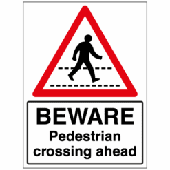 Beware Pedestrian crossing ahead sign - Ref: tr19