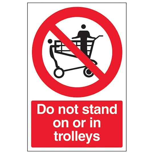 do not stand trolley portrait – Safety Sign Warehouse