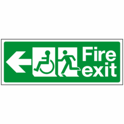 Fire exit wheelchair LEFT sign - Ref: dsc17