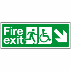 Fire exit wheelchair DOWN RIGHT sign - Ref: dsc21