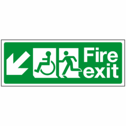 Fire exit wheelchair DOWN LEFT sign - Ref: dsc22
