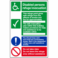 Disabled persons refuge evacuation sign - Ref: dsc27