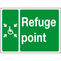Wheelchair refuge point sign - Ref: dsc28