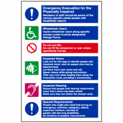 Emergency evacuation for the physically impaired sign - Ref: dsc28f