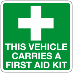 This vehicle carries a first aid kit sign - Ref: inf3