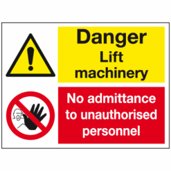 Danger lift machinery no admittance sign - Ref: mp55