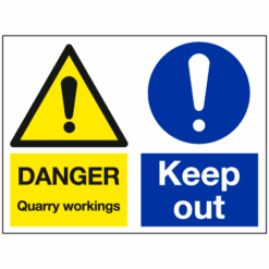 Danger Quarry works Keep Out sign - Ref: mp6u