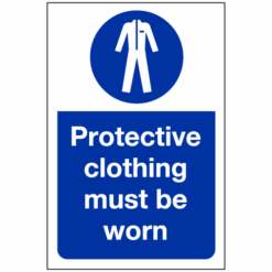 Protective clothing must be worn sign - Ref: ms123