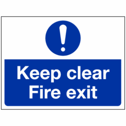 Fire exit keep clear sign - Ref: ms239