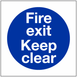 Fire exit keep clear sign - Ref: ms355