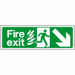 NHS Fire Exit arrow DOWN RIGHT - Ref: nhs33