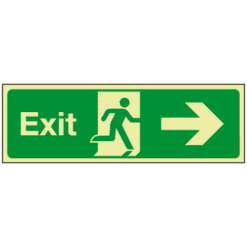 GITD Exit arrow RIGHT sign - Ref: pl108