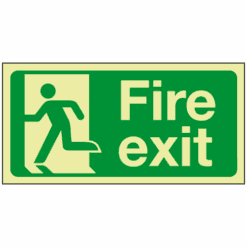 GITD Fire exit LEFT sign - Ref: pl117