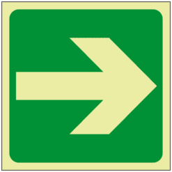 GITD Green Straight arrow symbol sign - Ref: pl72